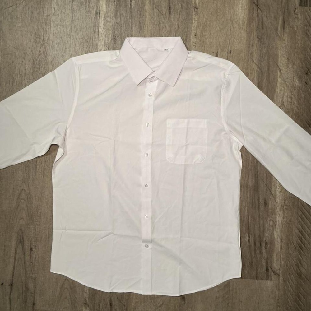 White button up shirt with a relaxed fit